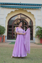 Load image into Gallery viewer, Lavender Color Elegance Premium Designer Readymade Gown with Dupatta ClothsVilla