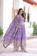 Load image into Gallery viewer, Lavender Crunchy Sequins Embroidered Gown Set with Full Sleeves, 3-Meter Flair, Designer Dupatta &amp; Matching Bottom – Fully Stitched Party Wear Ensemble for Women ClothsVilla