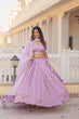 Load image into Gallery viewer, Lavender Dazzling Designer Dyeable Pure Viscose Jacquard Lehenga Choli Set with Sequins Embroidery ClothsVilla