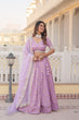 Load image into Gallery viewer, Lavender Dazzling Designer Dyeable Pure Viscose Jacquard Lehenga Choli Set with Sequins Embroidery ClothsVilla