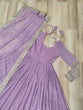 Load image into Gallery viewer, Lavender Designer Dusty-Tone Faux Georgette Gown with Embroidery &amp; Sequins Dupatta ClothsVilla