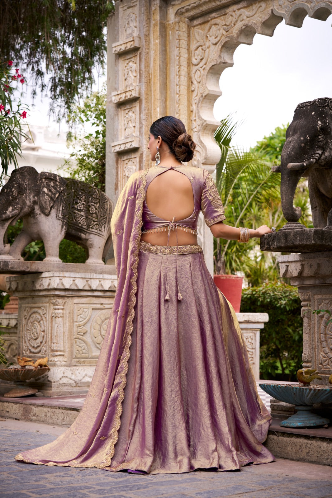 Lavender Designer Fendi Lehenga Choli Set with Sequins & Thread Embroidery  Heavy Flair Stitched Lehenga with Dupatta Secondary image
