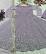 Load image into Gallery viewer, Lavender Designer Luxury Faux Blooming Anarkali Set with Heavy Sequin &amp; Zari Embroidery – Pants &amp; Dupatta Included ClothsVilla