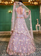 Load image into Gallery viewer, Lavender Double Sequin Embroidered Net Lehenga Choli Dupatta Set with Mirror &amp; Thread Work ClothsVilla