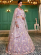 Load image into Gallery viewer, Lavender Double Sequin Embroidered Net Lehenga Choli Dupatta Set with Mirror &amp; Thread Work ClothsVilla