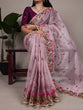 Load image into Gallery viewer, Lavender Elegant Zari Kota Tissue Saree with Exquisite Thread Embroidery Work and Banglory Blouse Piece – Premium Ethnic Ensemble ClothsVilla