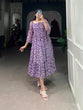 Load image into Gallery viewer, Lavender Ethnic Elegance – Triple-Layer Georgette Frock