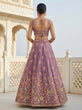 Load image into Gallery viewer, Lavender Fandy Embroidered Lehenga Choli with Net Dupatta