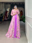 Lavender Georgette Printed Kurta Set with Shrug ClothsVilla