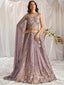 Lavender Georgette Sequin embroidery Semi-Stitched Lehenga choli & Dupatta ClothsVilla