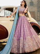 Load image into Gallery viewer, Lavender Georgette Sequins embroidery Semi-Stitched Lehenga choli &amp; Dupatta ClothsVilla