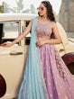 Load image into Gallery viewer, Lavender Georgette Sequins embroidery Semi-Stitched Lehenga choli &amp; Dupatta ClothsVilla