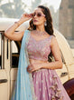 Load image into Gallery viewer, Lavender Georgette Sequins embroidery Semi-Stitched Lehenga choli &amp; Dupatta ClothsVilla