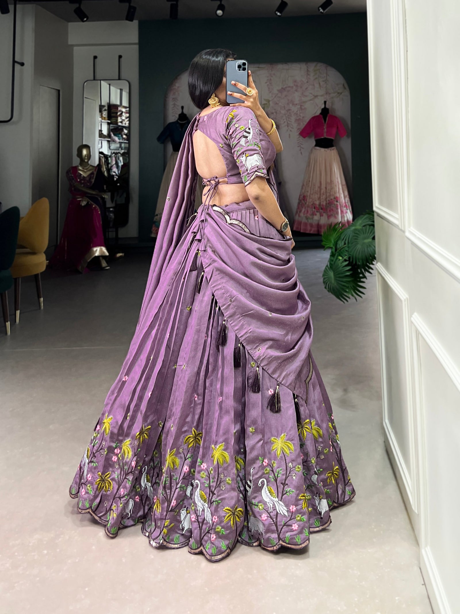 Lavender Love Lehenga Set – Sparkling Bridesmaid Glamour with Sequins & Thread Embroidery