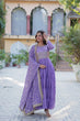 Load image into Gallery viewer, Lavender Luxury Star Georgette Gown with Designer Embroidered Dupatta – 5-Layer Frill Flai