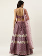 Load image into Gallery viewer, Lavender - Net Embroidered Semi-Stitched Lehenga with Zig-Zag Pattern Clothsvilla