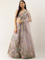 Lavender - Net Embroidered Sequence Semi-Stitched Lehenga ClothsVilla