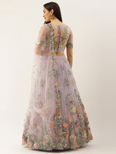 Load image into Gallery viewer, Lavender - Net Embroidered Sequence Semi-Stitched Lehenga ClothsVilla