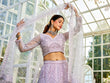 Load image into Gallery viewer, Lavender net with Beads &amp; Zarkan embroidery Semi-Stitched Lehenga choli &amp; Dupatta Clothsvilla