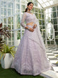 Load image into Gallery viewer, Lavender net with Beads &amp; Zarkan embroidery Semi-Stitched Lehenga choli &amp; Dupatta Clothsvilla