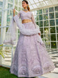 Load image into Gallery viewer, Lavender net with Beads &amp; Zarkan embroidery Semi-Stitched Lehenga choli &amp; Dupatta Clothsvilla