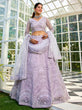 Load image into Gallery viewer, Lavender net with Beads &amp; Zarkan embroidery Semi-Stitched Lehenga choli &amp; Dupatta Clothsvilla