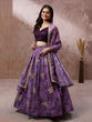 Load image into Gallery viewer, Lavender Organza Floral Printed Semi-Stitched Lehenga choli &amp; Dupatta Clothsvilla