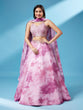 Load image into Gallery viewer, Lavender Organza Floral Printed Semi-Stitched Lehenga choli &amp; Dupatta Clothsvilla