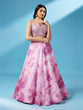 Load image into Gallery viewer, Lavender Organza Floral Printed Semi-Stitched Lehenga choli &amp; Dupatta Clothsvilla
