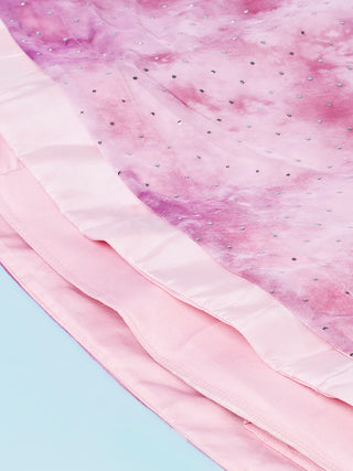 Lavender Organza Floral Printed Semi-Stitched Lehenga choli & Dupatta Clothsvilla