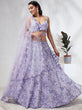Load image into Gallery viewer, Lavender Organza Sequins embroidery Lehenga choli &amp; Dupatta ClothsVilla