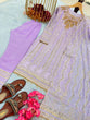 Load image into Gallery viewer, Lavender Premium Designer Party Wear Georgette Top, Bottom &amp; Dupatta Set Clothsvilla