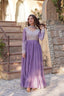 Lavender Premium Designer Readymade Gown with Dupatta ClothsVilla