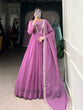 Load image into Gallery viewer, Lavender Radiant Silver Glory Shimmer Gown with Sequins &amp; Embroidery Work Dupatta
