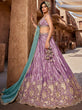 Load image into Gallery viewer, Lavender Satin Silk Sequins embroidery Semi-Stitched Lehenga choli &amp; Dupatta Clothsvilla