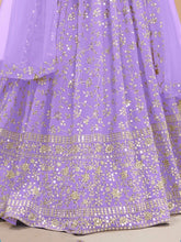 Load image into Gallery viewer, Lavender Sequins Georgette Lehenga Choli With Dupatta ClothsVilla
