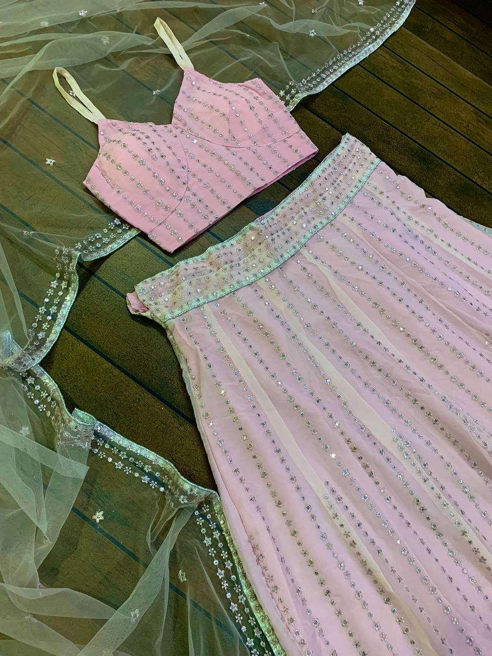 Lavender Sequins Lehenga Choli ClothsVilla