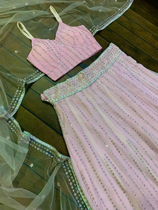 Lavender Sequins Lehenga Choli ClothsVilla