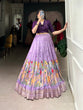 Load image into Gallery viewer, Lavender Timeless Elegance Dola Silk Kalamkari Lehenga Set