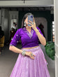 Load image into Gallery viewer, Lavender Timeless Tussar Co-ord Set – Bandhej &amp; Patola Print Lehenga