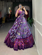 Load image into Gallery viewer, Lavender Tussar Silk Lehenga Choli with Pichwai &amp; Patola Prints ClothsVilla