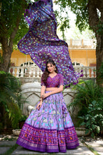 Load image into Gallery viewer, Lavender Tussar Silk Lehenga Choli with Pichwai &amp; Patola Prints ClothsVilla