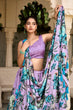 Load image into Gallery viewer, Lavender Vibrant Floral Print Tussar Silk Lehenga Set with Gotta Patti Border &amp; Tassels ClothsVilla