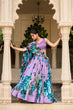 Load image into Gallery viewer, Lavender Vibrant Floral Print Tussar Silk Lehenga Set with Gotta Patti Border &amp; Tassels ClothsVilla