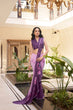 Load image into Gallery viewer, Lavender Weightless Marbal Floral Printed Saree with Lace Border &amp; Matching Blouse ClothsVilla