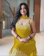 Load image into Gallery viewer, Lemon Elegant Heavy Faux Georgette Handworked Sharara Set with Dupatta – Beads, Mirror &amp; Sequin Embroidery ClothsVilla