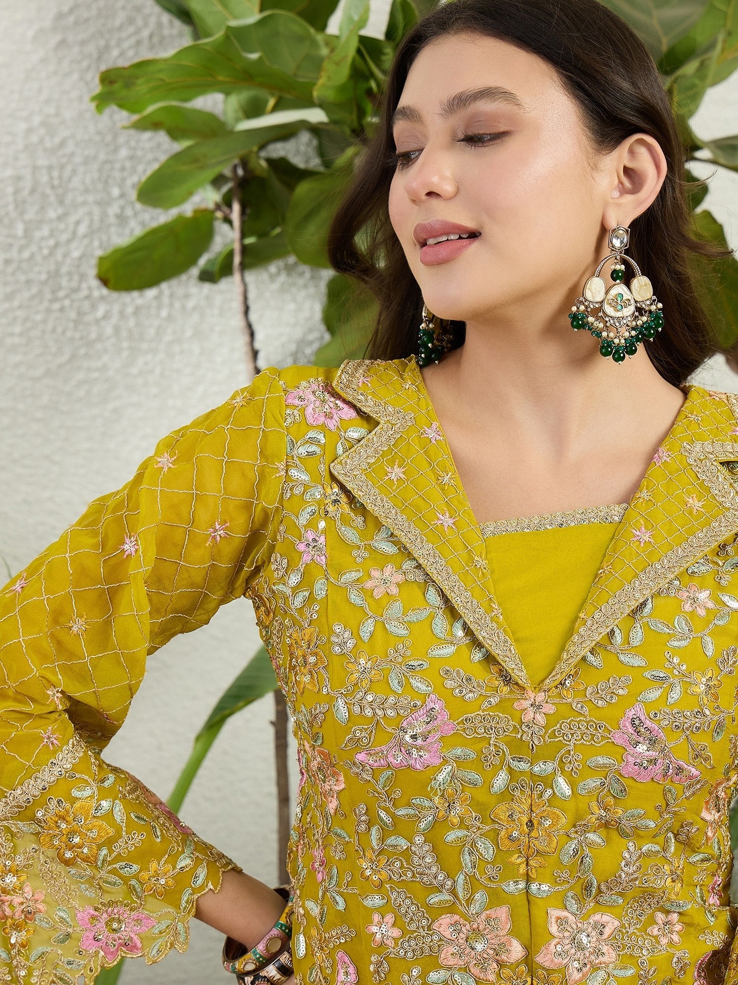 Lemon Embroidered Lehenga Set ClothsVilla