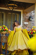Load image into Gallery viewer, Lemon Organza Embroidered Gown Sharara Set ClothsVilla