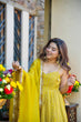 Load image into Gallery viewer, Lemon Organza Embroidered Gown Sharara Set ClothsVilla