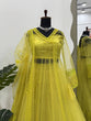 Load image into Gallery viewer, Lemon yellow Designer Butterfly Net Kediya Shrug Lehenga Set with Sequins &amp; Thread Work ClothsVilla